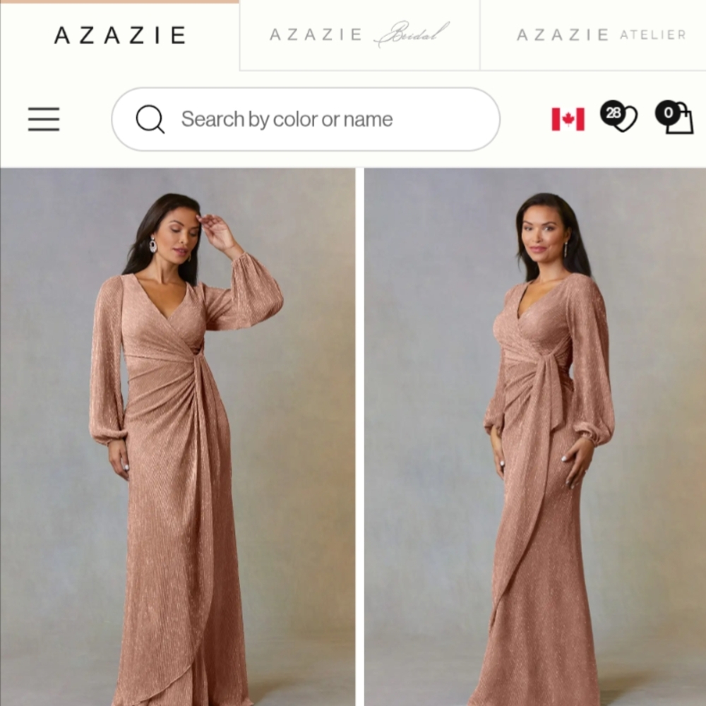 Azazie Women's Elegant Rose Gold Dress
